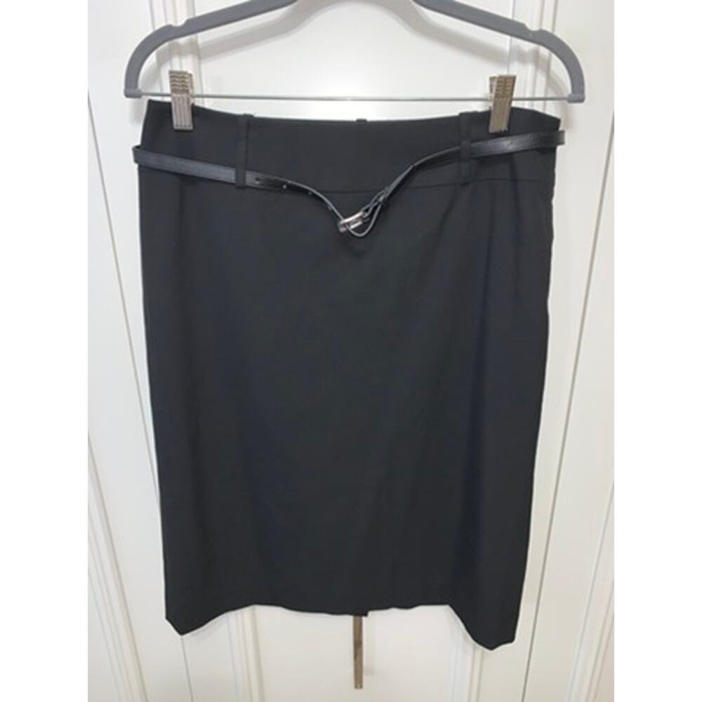 Talbots Women's Black‎ Knee Length Pencil Skirt with Belt Size 8
